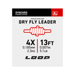 Synchro 13' Dryfly Nylon Leader variable Loop Tippet & Leader 4X 0,185 mm  