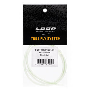 LOOP - Soft Tubing (3mm) Fly Tying Loop Fly Tying Fl.Chartreuse (glow in dark)  