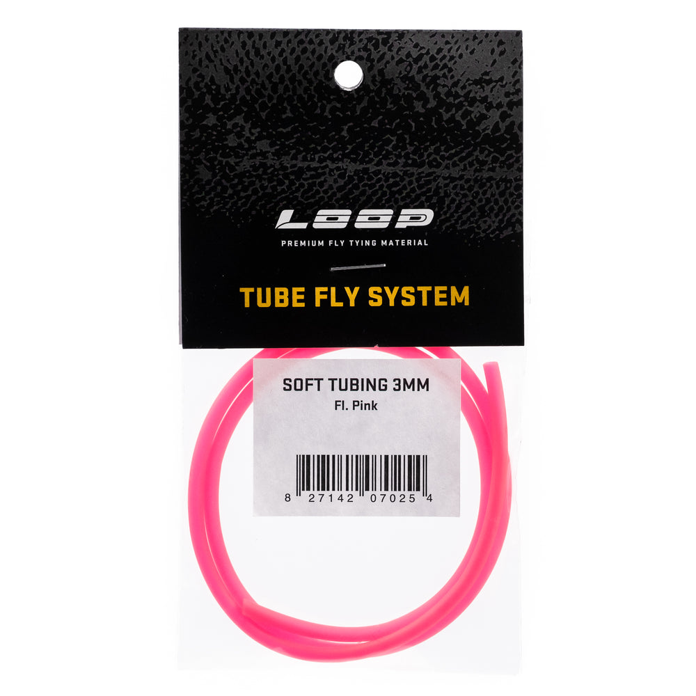 LOOP - Soft Tubing (3mm) Fly Tying Loop Fly Tying Fl.Pink  