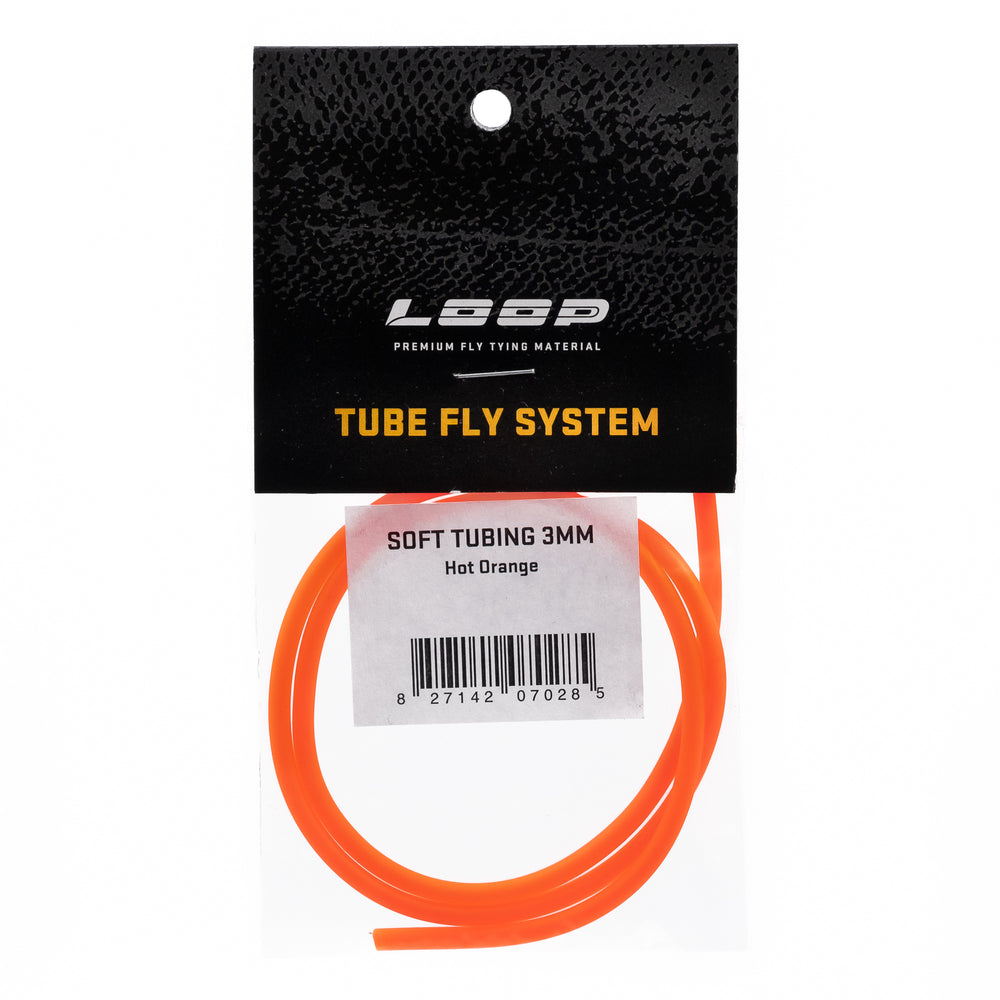 LOOP - Soft Tubing (3mm) Fly Tying Loop Fly Tying Hot Orange  