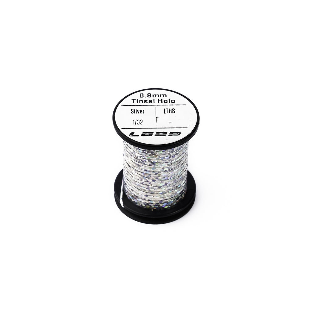 Tinsel Holo 1/32" 0.8mm Variable Loop Fly Tying Silver  