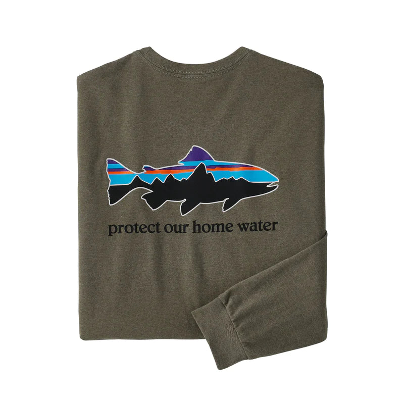 L/S Home Water Trout Responsibili­-Tee patagonia Patagonia Garden Gre XS 