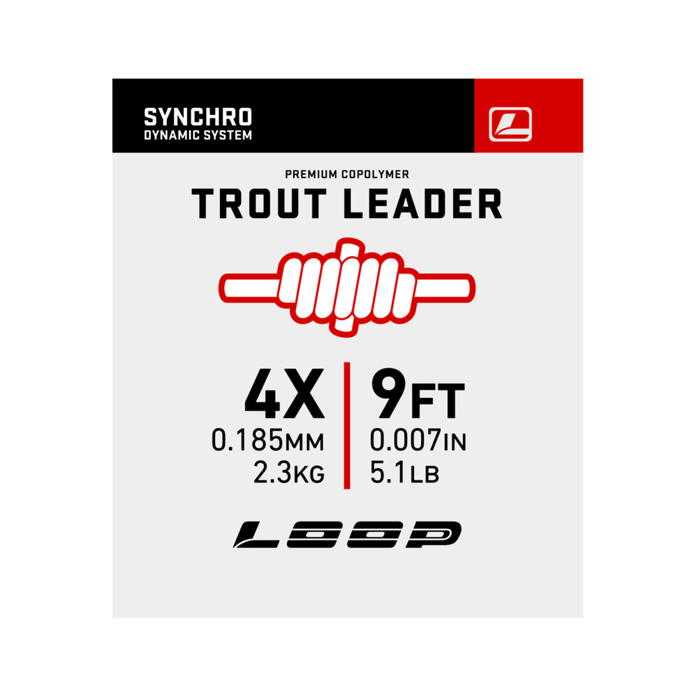 Synchro 9' Nylon Leader variable Loop Tippet & Leader 0X 0,285 mm  