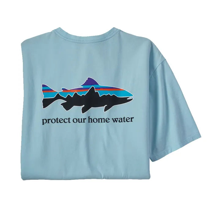 Home Water Trout Organic T­-Shirt variable Patagonia Fin Blue XS 