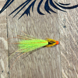 
            
                Load image into Gallery viewer, Chartreuse Franc &amp;amp; Snaelda Salmon fly
            
        