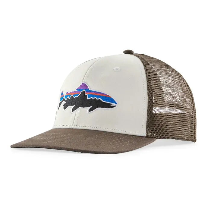 Fitz Roy Trout Trucker Hat patagonia Patagonia White w-Marlow Brown