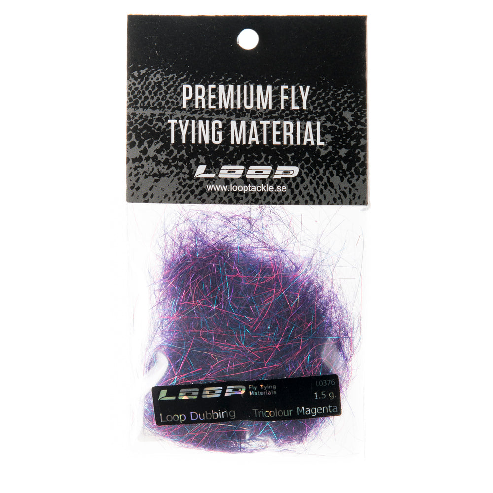 Dubbing 1.5g variable Loop Fly Tying Tricolour Magenta  