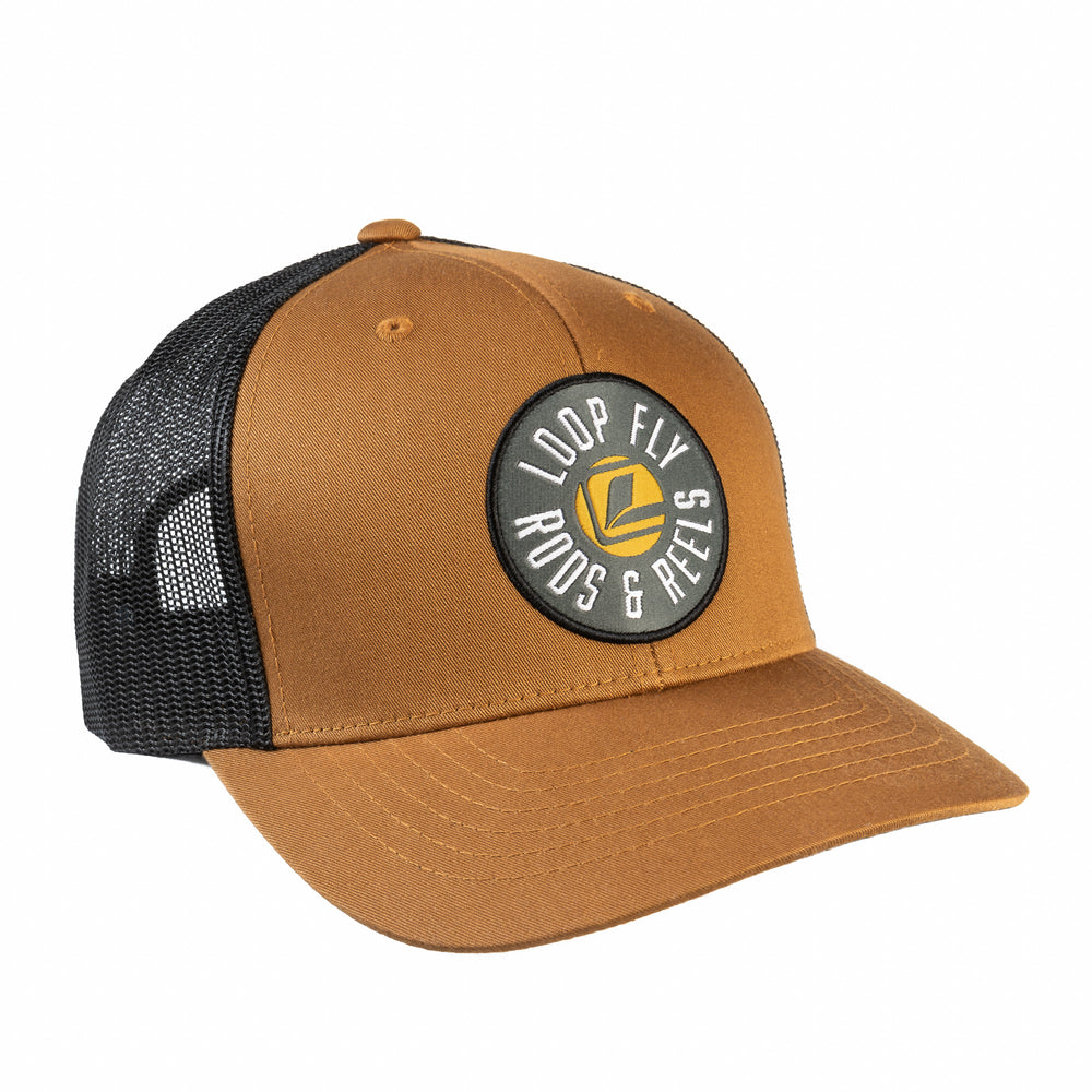 
            
                Load image into Gallery viewer, Fly Rods &amp;amp; Reels Cap, Caramel/Black
            
        