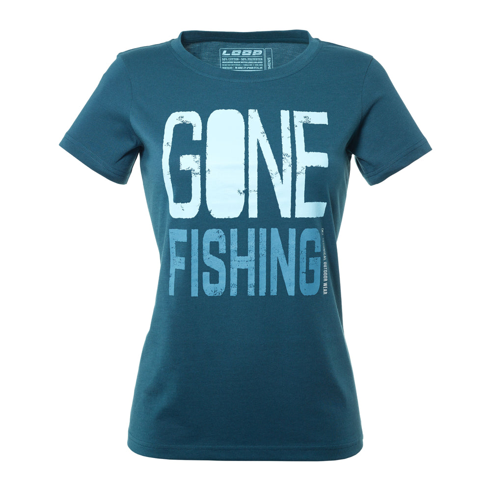 Womens Gone Fishing T-Shirt, Dark Slate – Twinpeakesflyfishing
