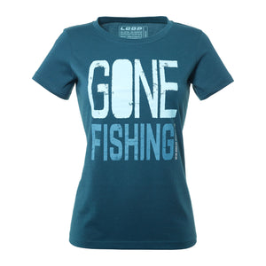 
            
                Load image into Gallery viewer, Womens Gone Fishing T-Shirt, Dark Slate
            
        